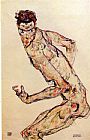 Egon Schiele Canvas Paintings - Fighter